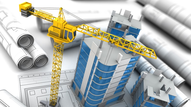 commercial property illustration crane buildings
