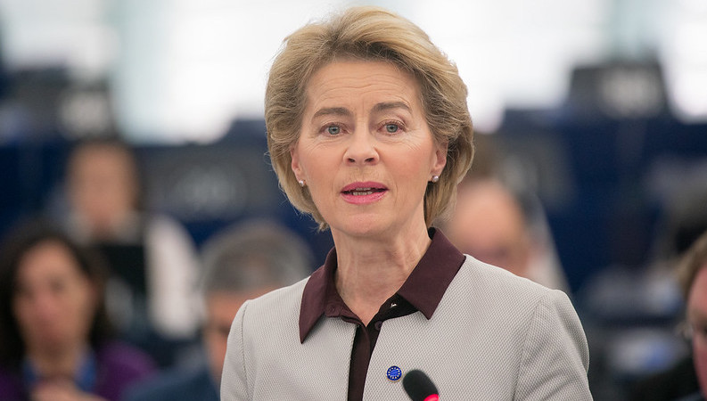 Ursula von der Leyen speaking at the European Parliament as the EU tries to negotiate a Covid-19 recovery package