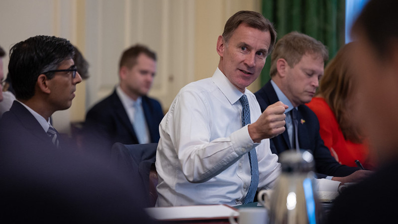 The Chancellor of the Exchequer Jeremy Hunt briefs the cabinet before he delivers his Autumn Statement to parliament