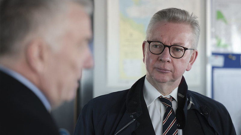 Michael Gove, Secretary of State for Levelling Up, Housing and Communities takes a tour through Port of Grimsby operated by ABP ahead of the Levelling-Up White Paper