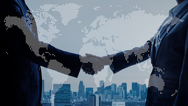 Global business concept, recruitment handshake