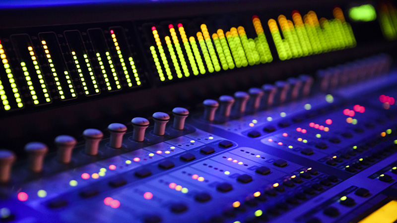 Digital sound mixer night view