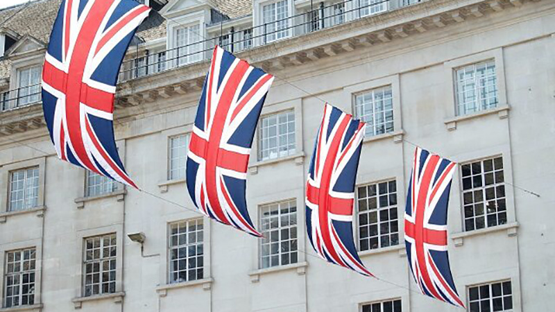 Union flags in London