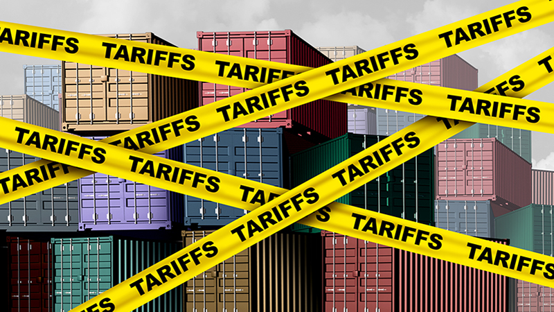 Economic tariffs and government taxation or punative tariff trade policy or duties imposed on imports and exports by a government on imported or exported goods as Protectionism to raise national revenue