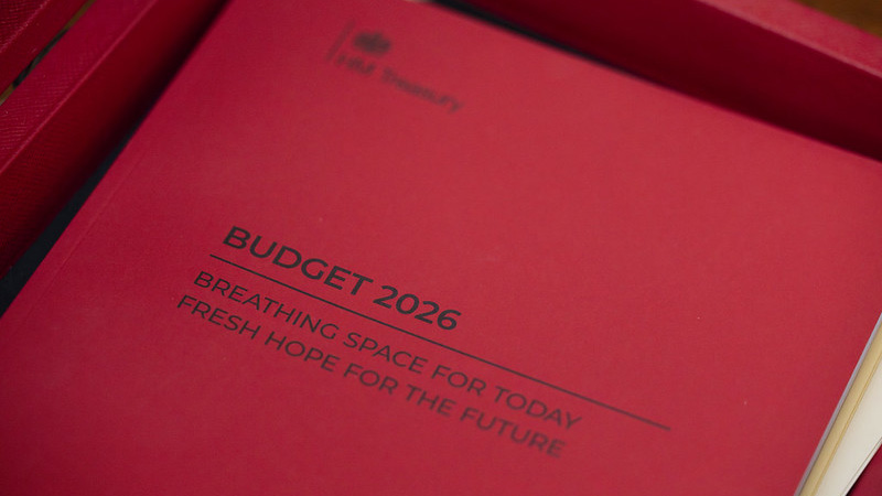 26/10/2026. London, United Kingdom. The Budget 2026 cover, photographed in the No 11 office in Downing Street. Picture by Kirsty O'Connor / Treasury